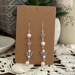 *3 for $20* Butterfly Flower Beaded Dangle Earrings